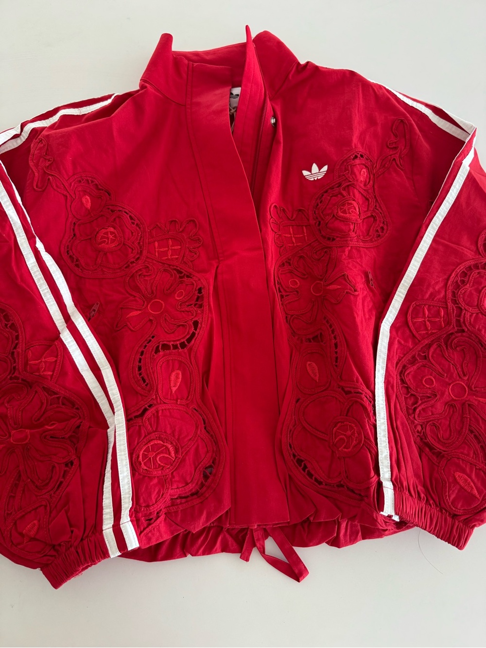 Adidas x Asos oversized cutwork track jacket in red sz S - Picture 5 of 7